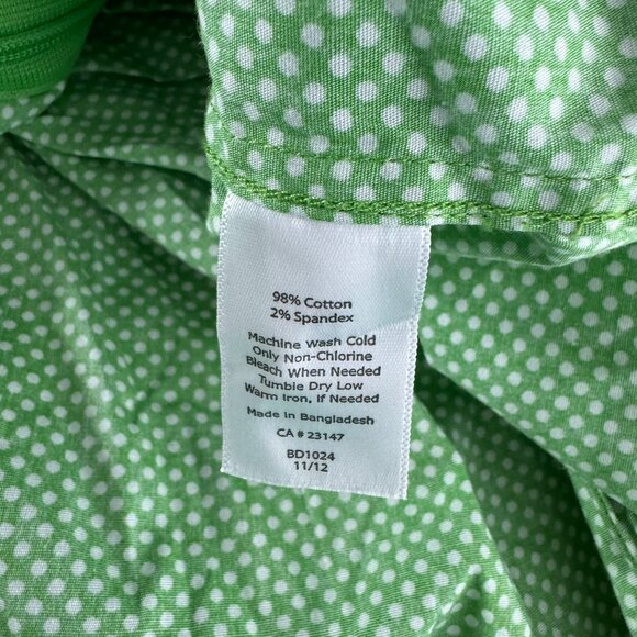 Talbots Surplice Blouse Top 18W Green White Polka Dot Sleeveless NWT TP-3183 - Picture 9 of 9